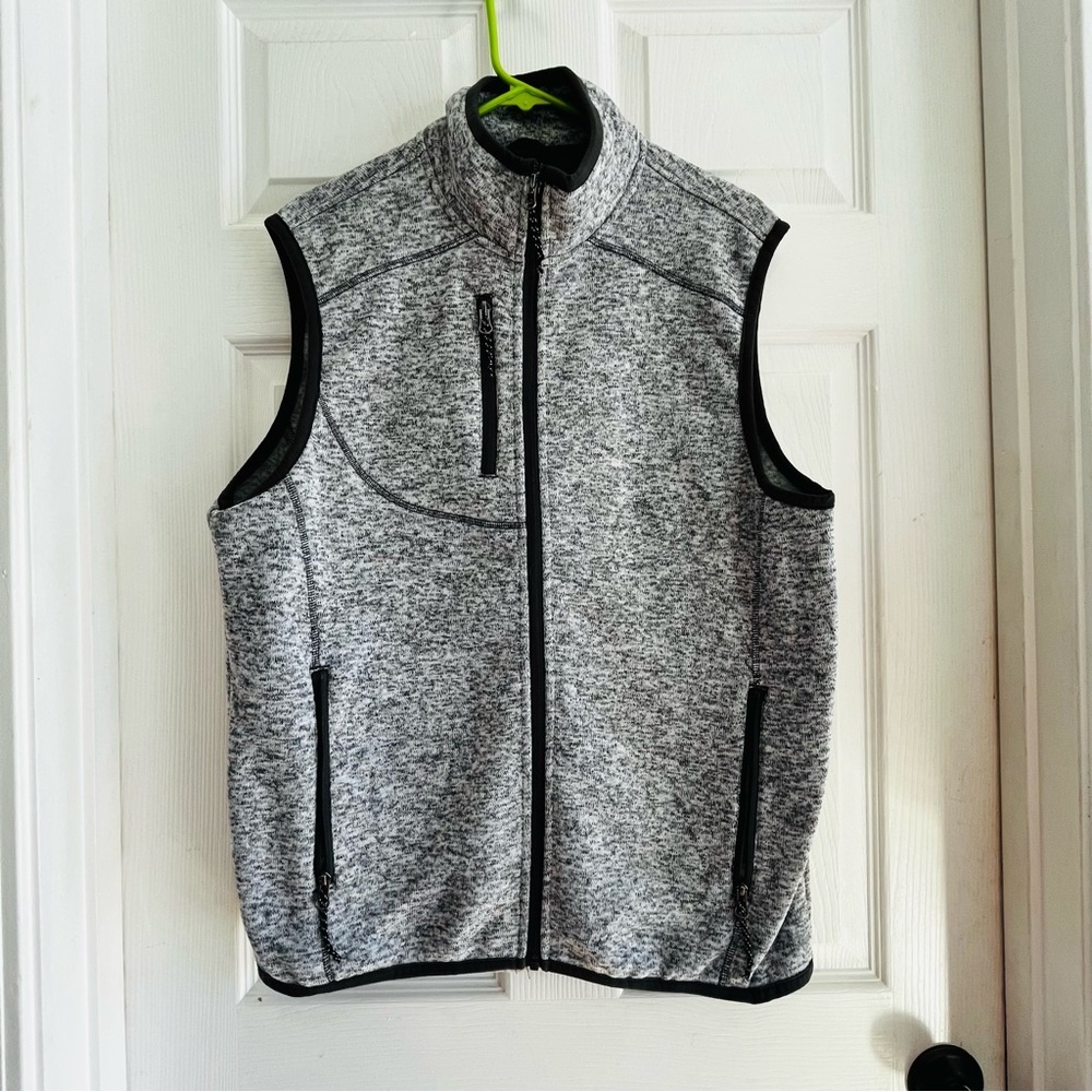 Men’s Gray Medium Sleeveless Zip-Up Vest